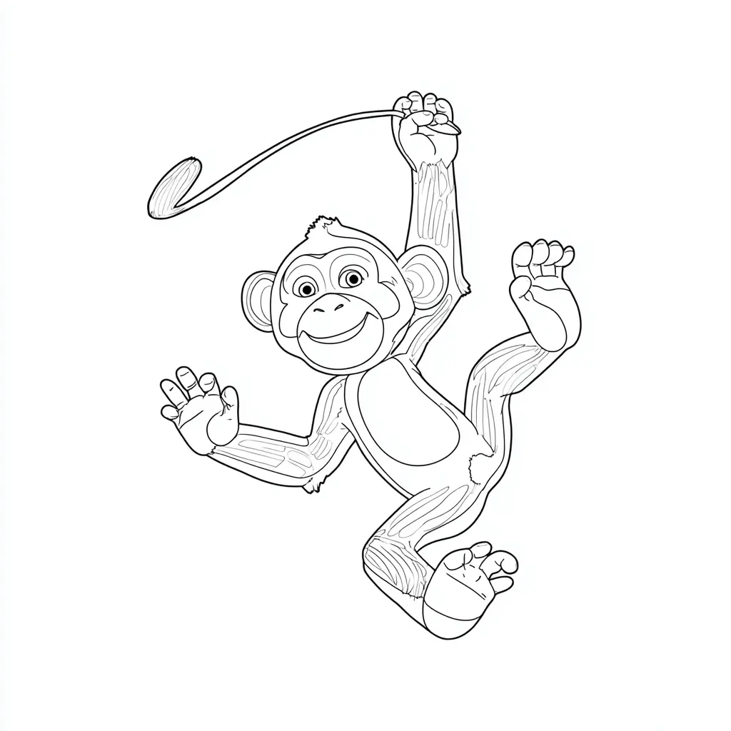 Dibujo de chimpancé zen juguetón para colorear Dibujo de chimpancé zen juguetón para colorear