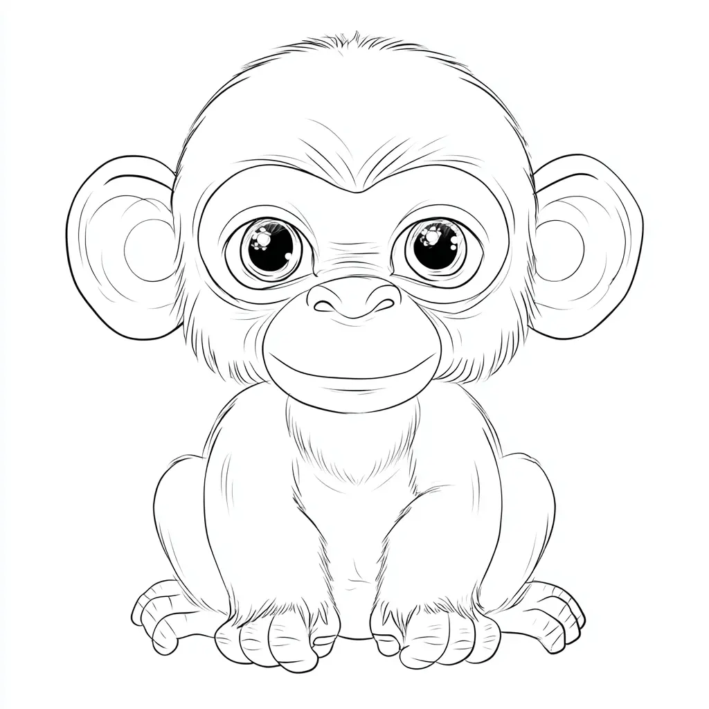 Dibujo de chimpancé pequeño para colorear Dibujo de chimpancé pequeño para colorear