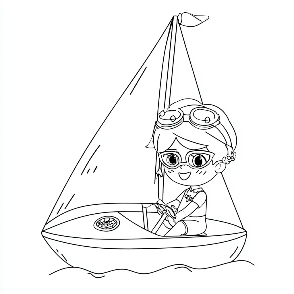 Dibujo de marinera cute con estilo para colorear Dibujo de marinera cute con estilo para colorear