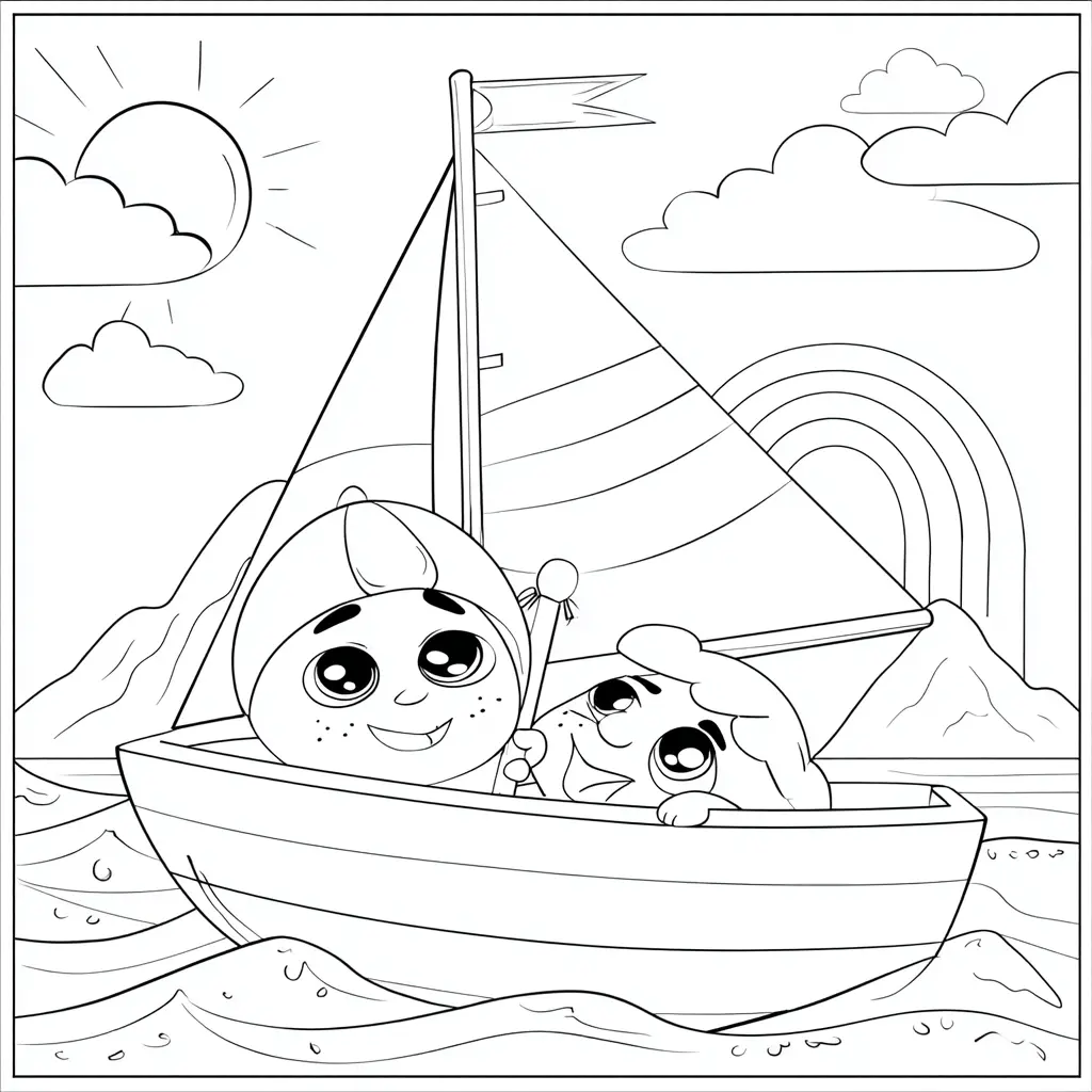 Dibujo de navegando con sonrisas para colorear Dibujo de navegando con sonrisas para colorear