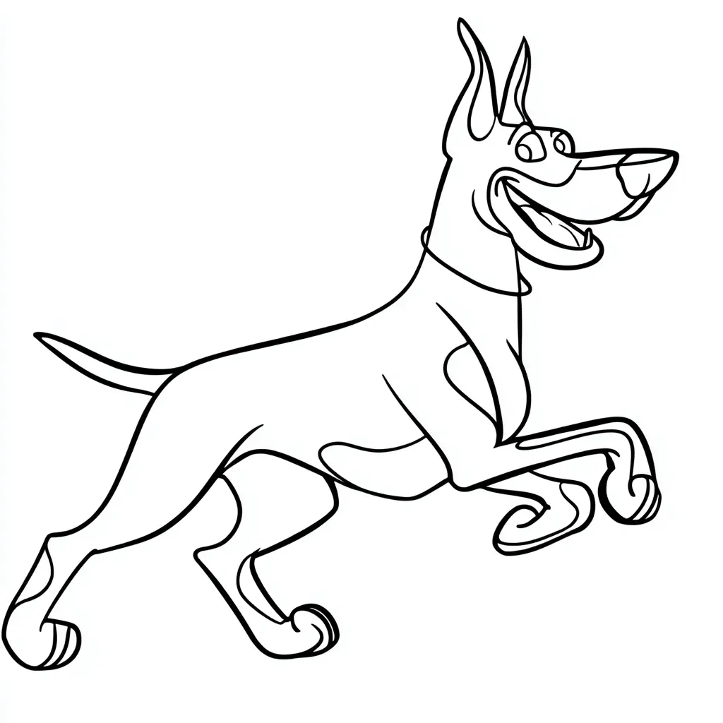 Dibujo de dóberman cartoon limpio para colorear Dibujo de dóberman cartoon limpio para colorear