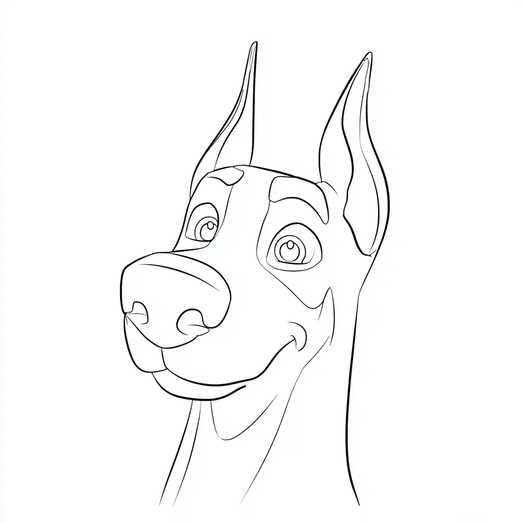 Dibujo de cabeza de dóberman de dibujos para colorear Dibujo de cabeza de dóberman de dibujos para colorear