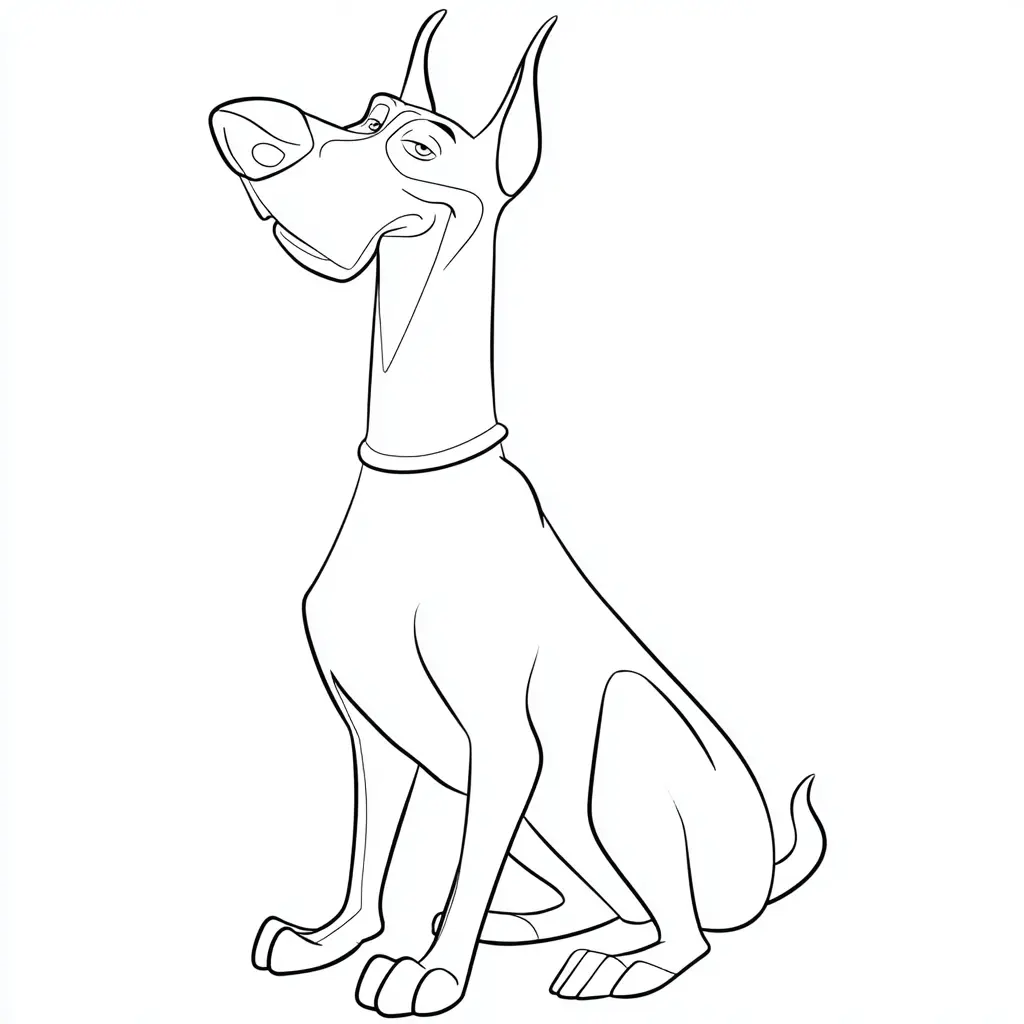 Dibujo de un dóberman de dibujos para colorear Dibujo de un dóberman de dibujos para colorear
