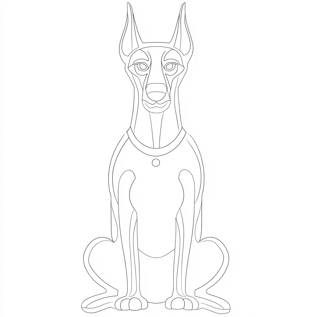 Dibujo de boceto artístico de dóberman para colorear Dibujo de boceto artístico de dóberman para colorear