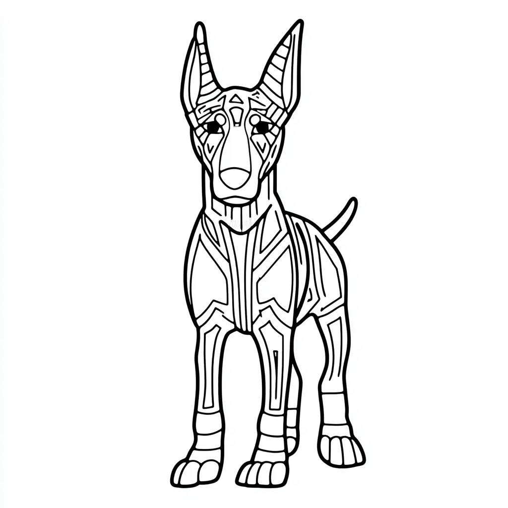 Dibujo de un dóberman zentangle para colorear Dibujo de un dóberman zentangle para colorear