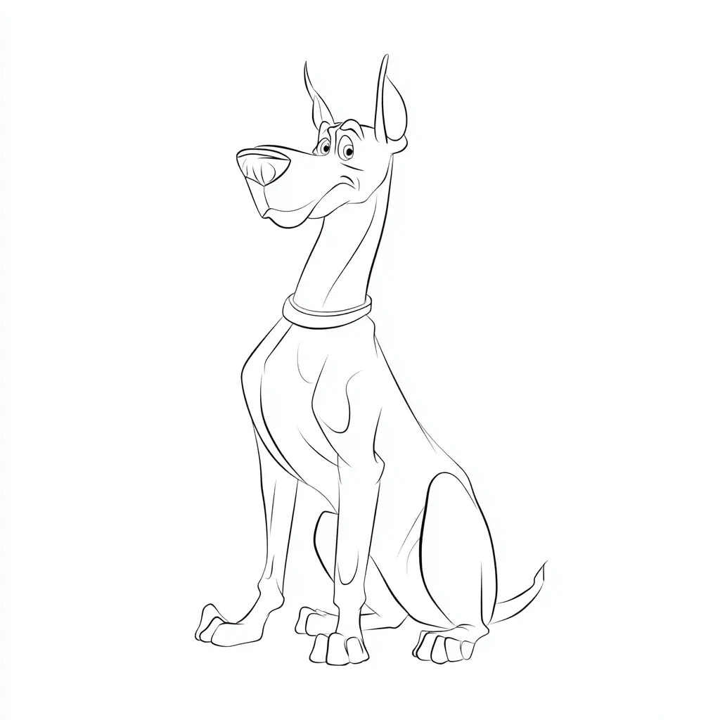 Dibujo de dóberman de dibujos animados para colorear Dibujo de dóberman de dibujos animados para colorear