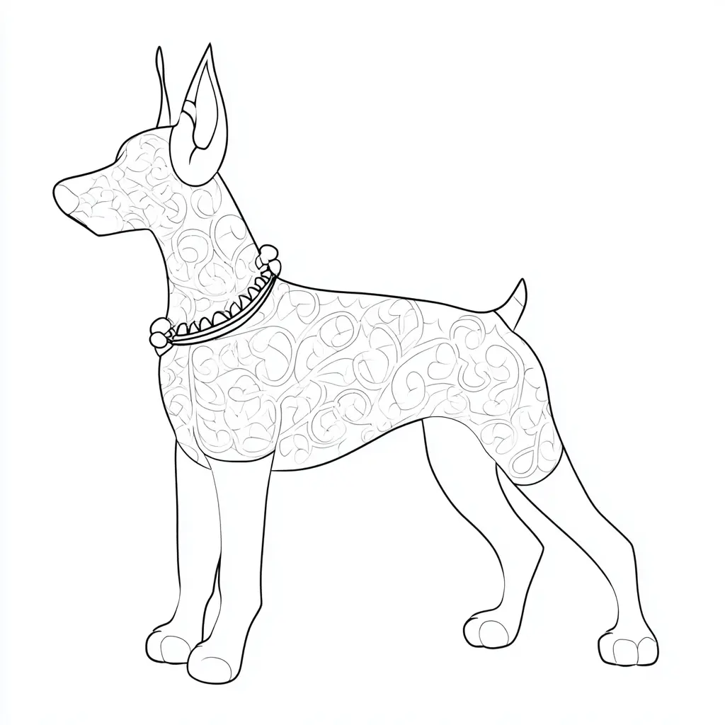 Dibujo de perfil de dóberman zentangle para colorear Dibujo de perfil de dóberman zentangle para colorear