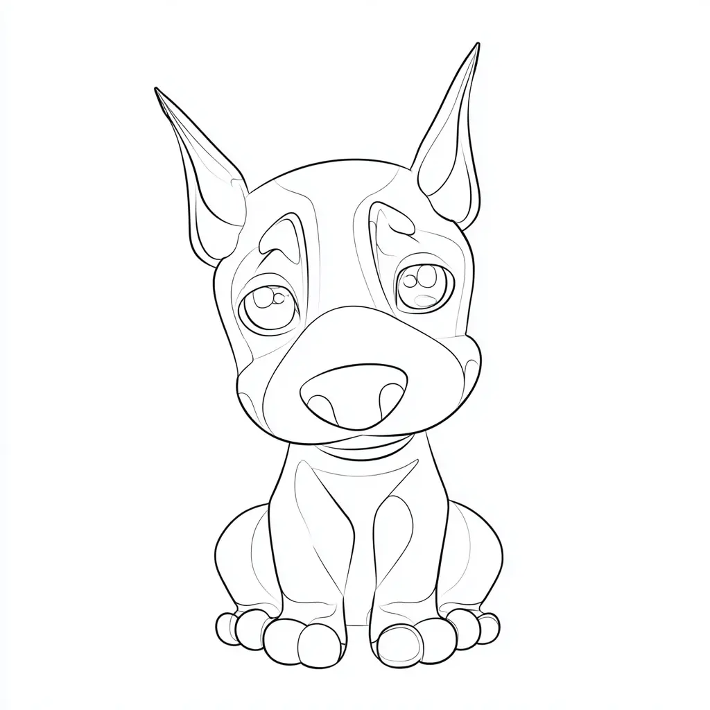 Dibujo de cachorro dóberman minimalista para colorear Dibujo de cachorro dóberman minimalista para colorear