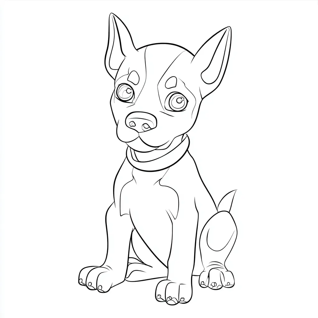 Dibujo de cachorro dóberman lineal para colorear Dibujo de cachorro dóberman lineal para colorear