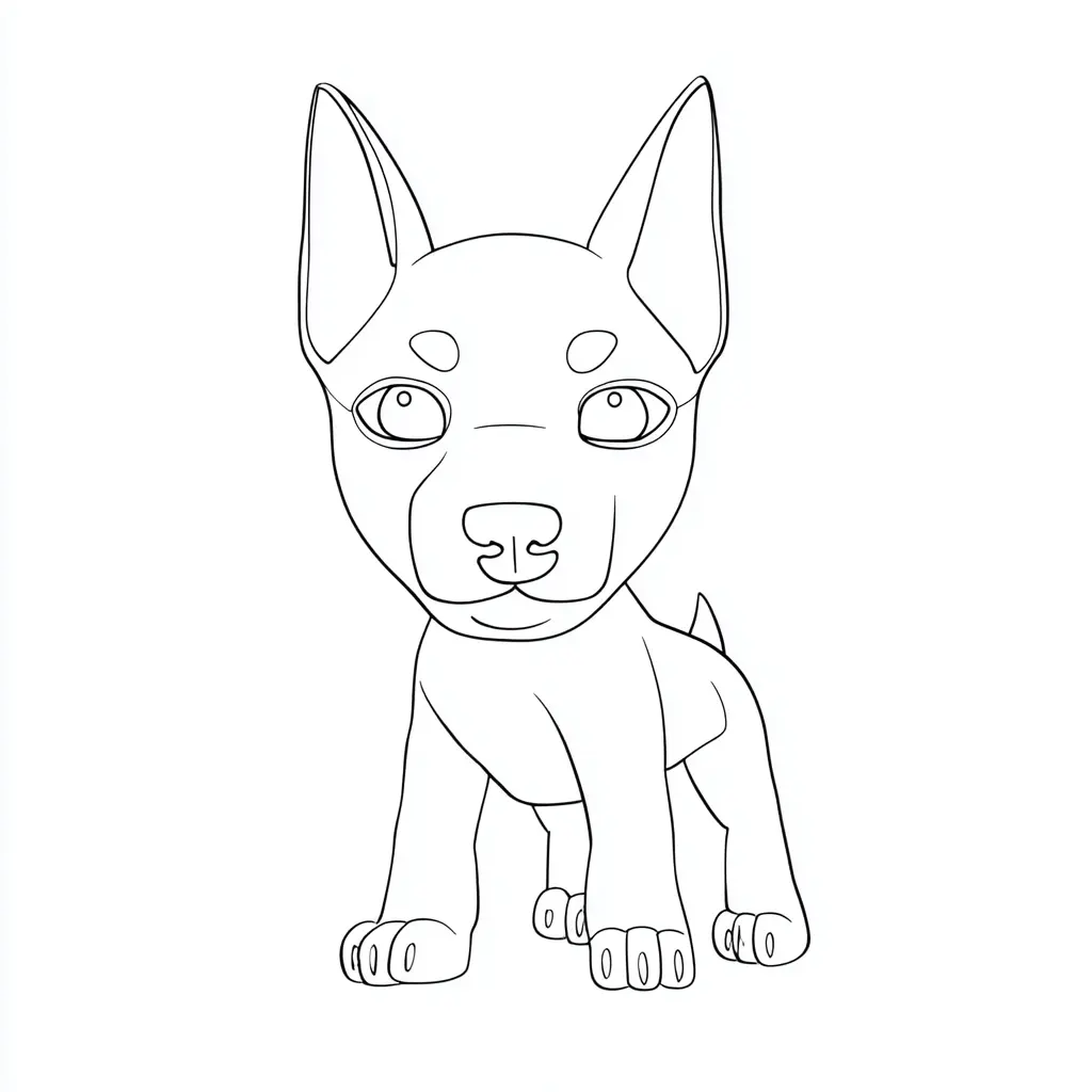 Dibujo de cachorro dóberman anime para colorear Dibujo de cachorro dóberman anime para colorear