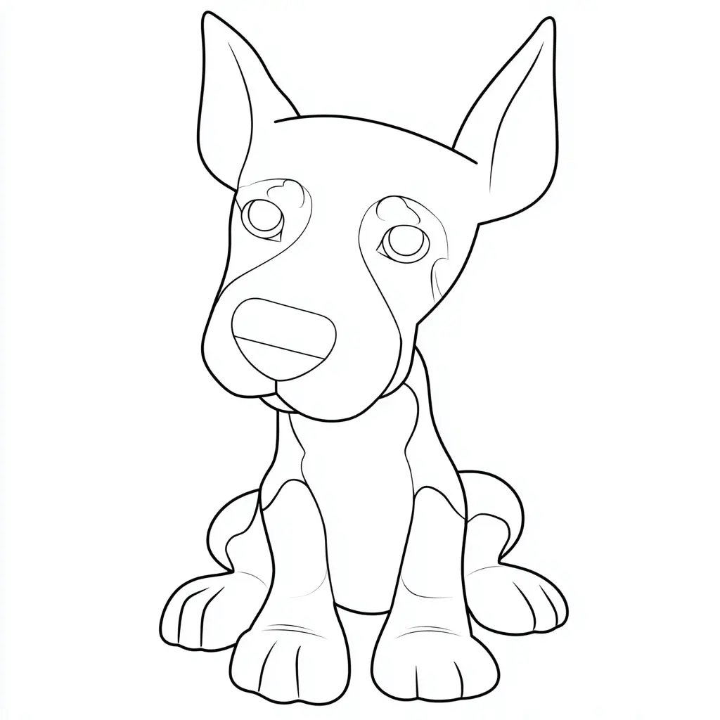 Dibujo de cachorro dóberman infantil para colorear Dibujo de cachorro dóberman infantil para colorear