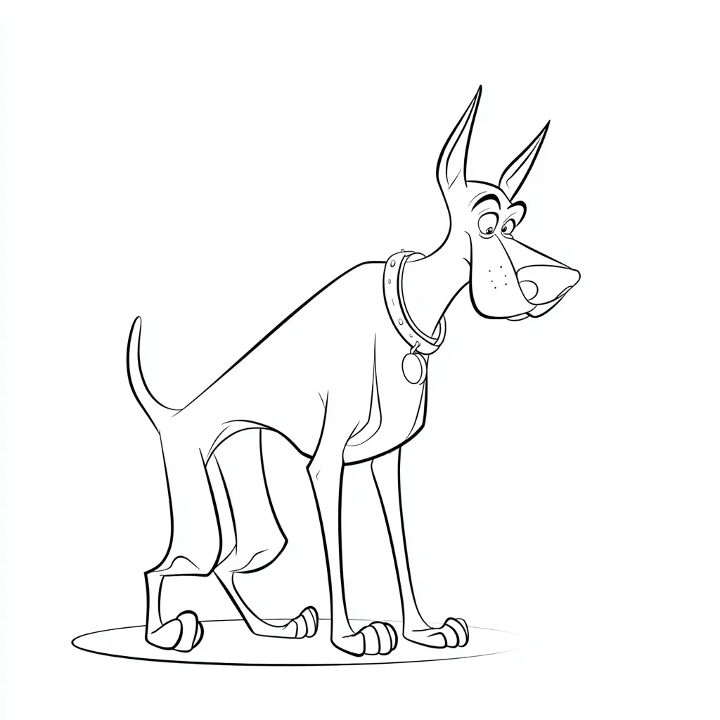Dibujo de un dóberman de dibujos para colorear Dibujo de un dóberman de dibujos para colorear