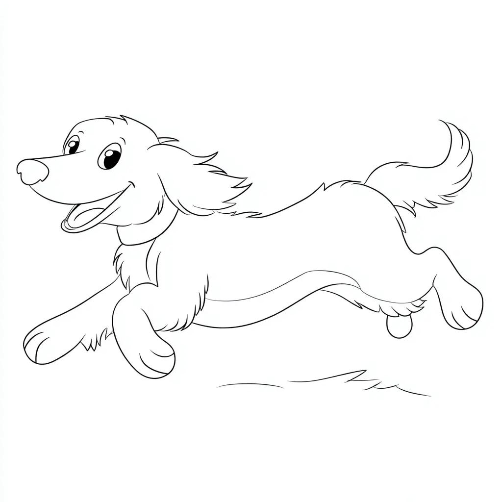 Dibujo de golden retriever estilo animado para colorear Dibujo de golden retriever estilo animado para colorear