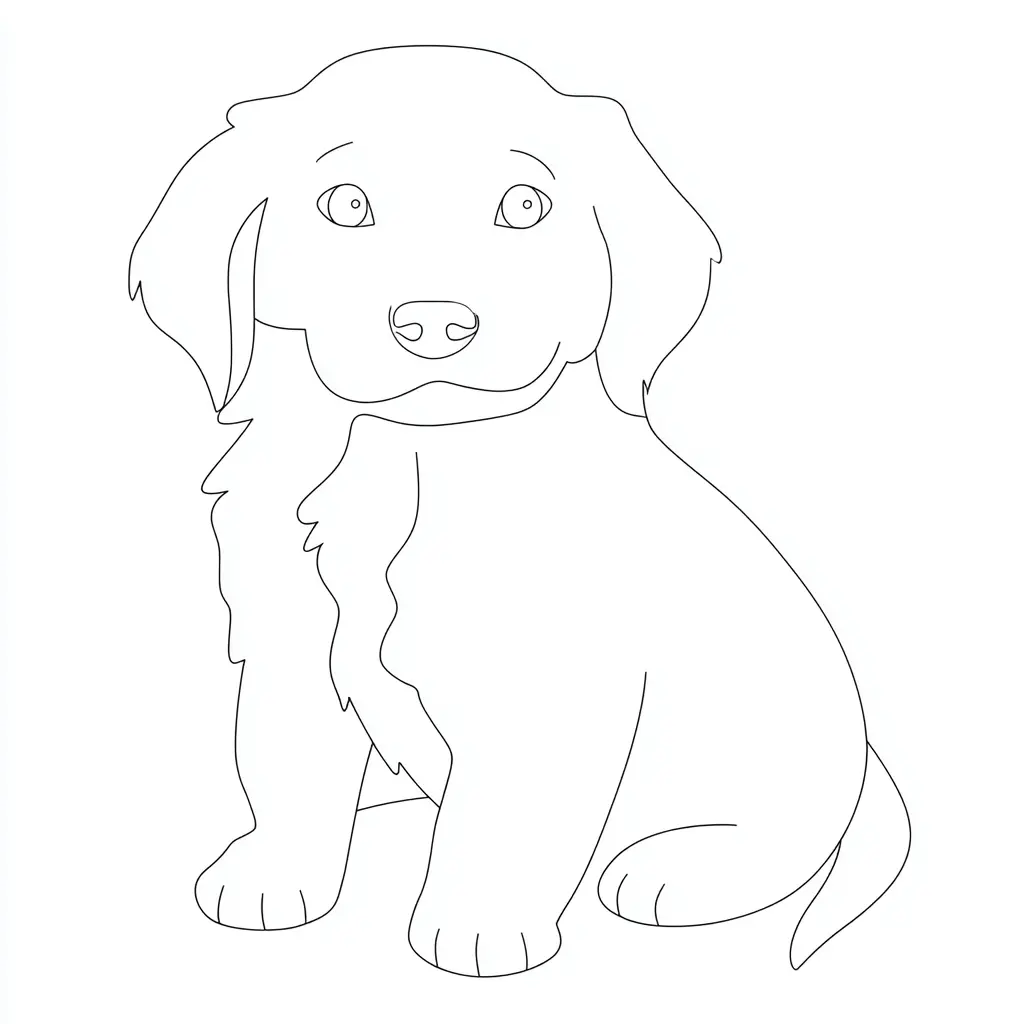 Dibujo de boceto fino de golden retriever para colorear Dibujo de boceto fino de golden retriever para colorear