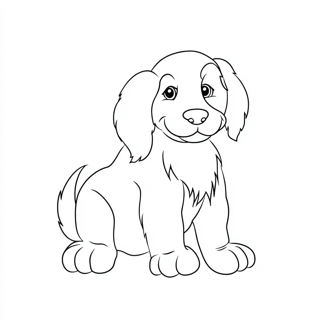 Dibujo de golden retriever para niños para colorear Dibujo de golden retriever para niños para colorear