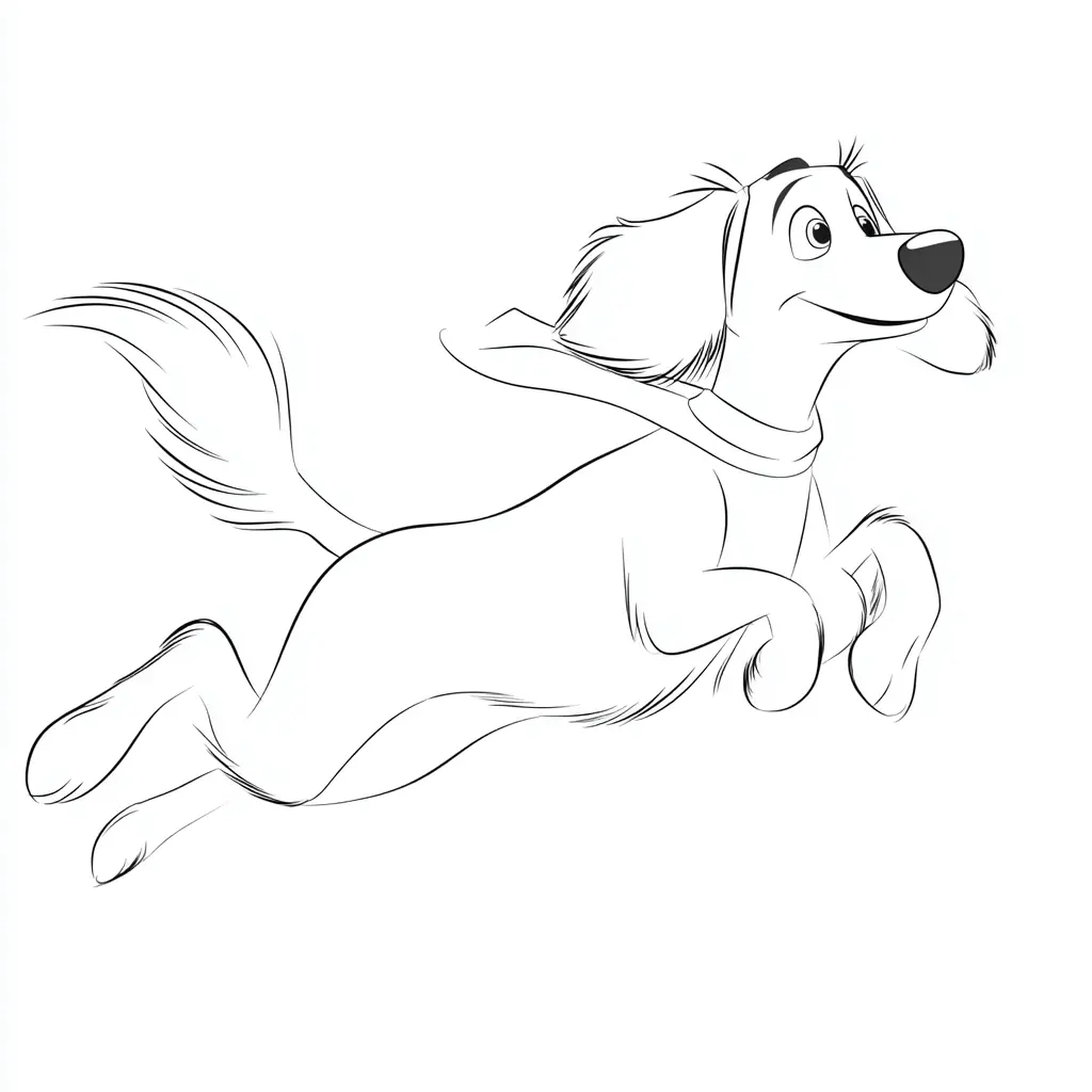 Dibujo de golden retriever de dibujos saltando para colorear Dibujo de golden retriever de dibujos saltando para colorear