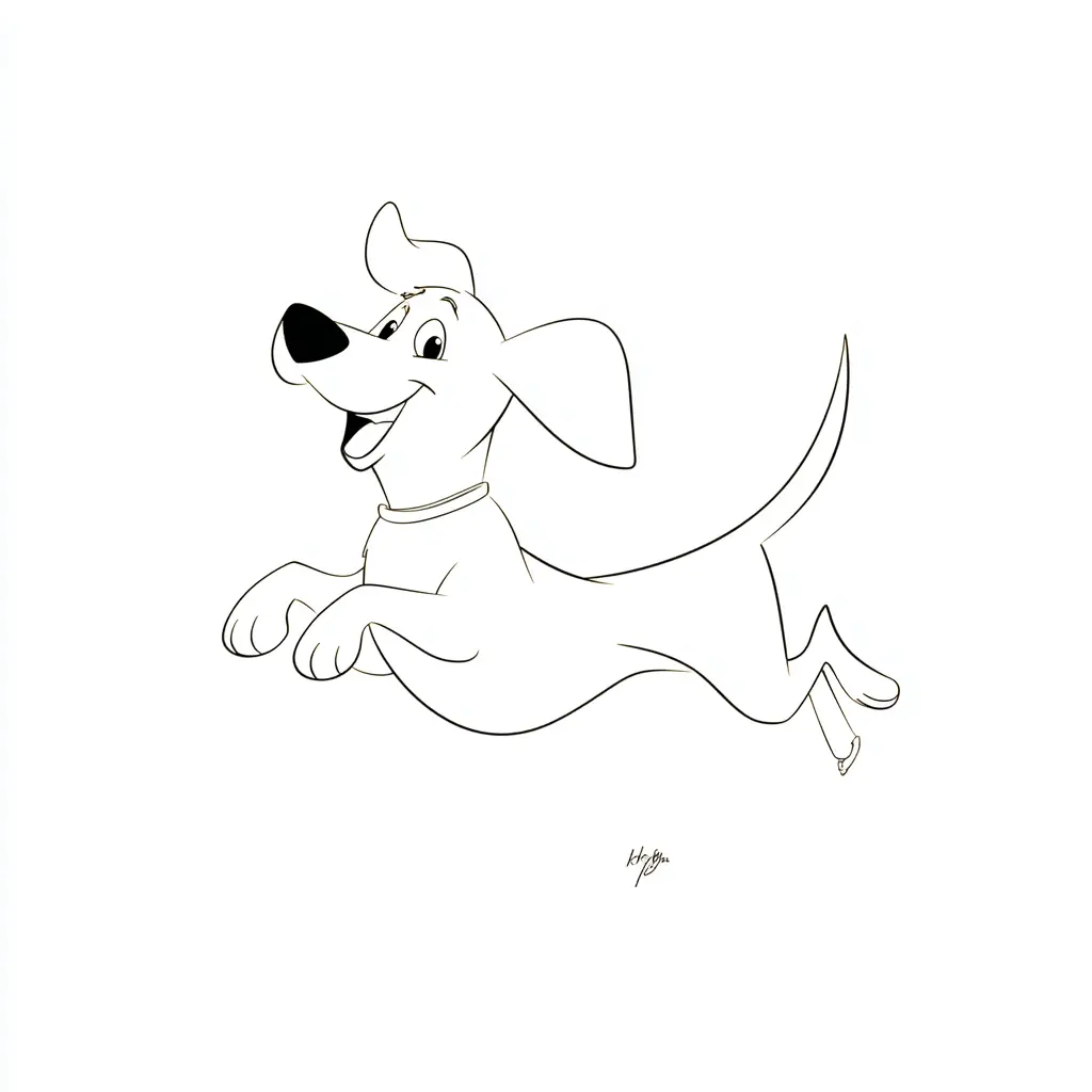 Dibujo de golden retriever caricaturesco humorístico para colorear Dibujo de golden retriever caricaturesco humorístico para colorear