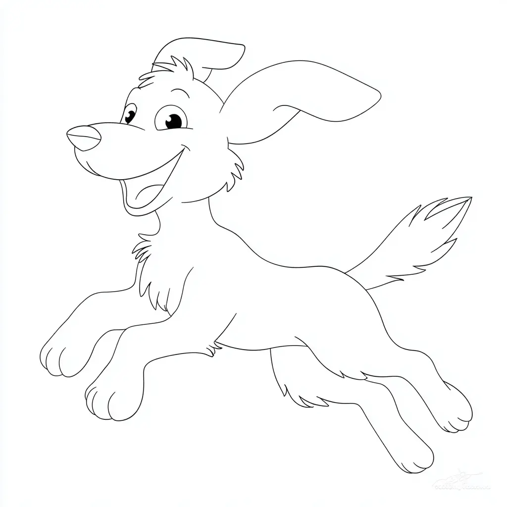 Dibujo de golden retriever con trazo fino para colorear Dibujo de golden retriever con trazo fino para colorear