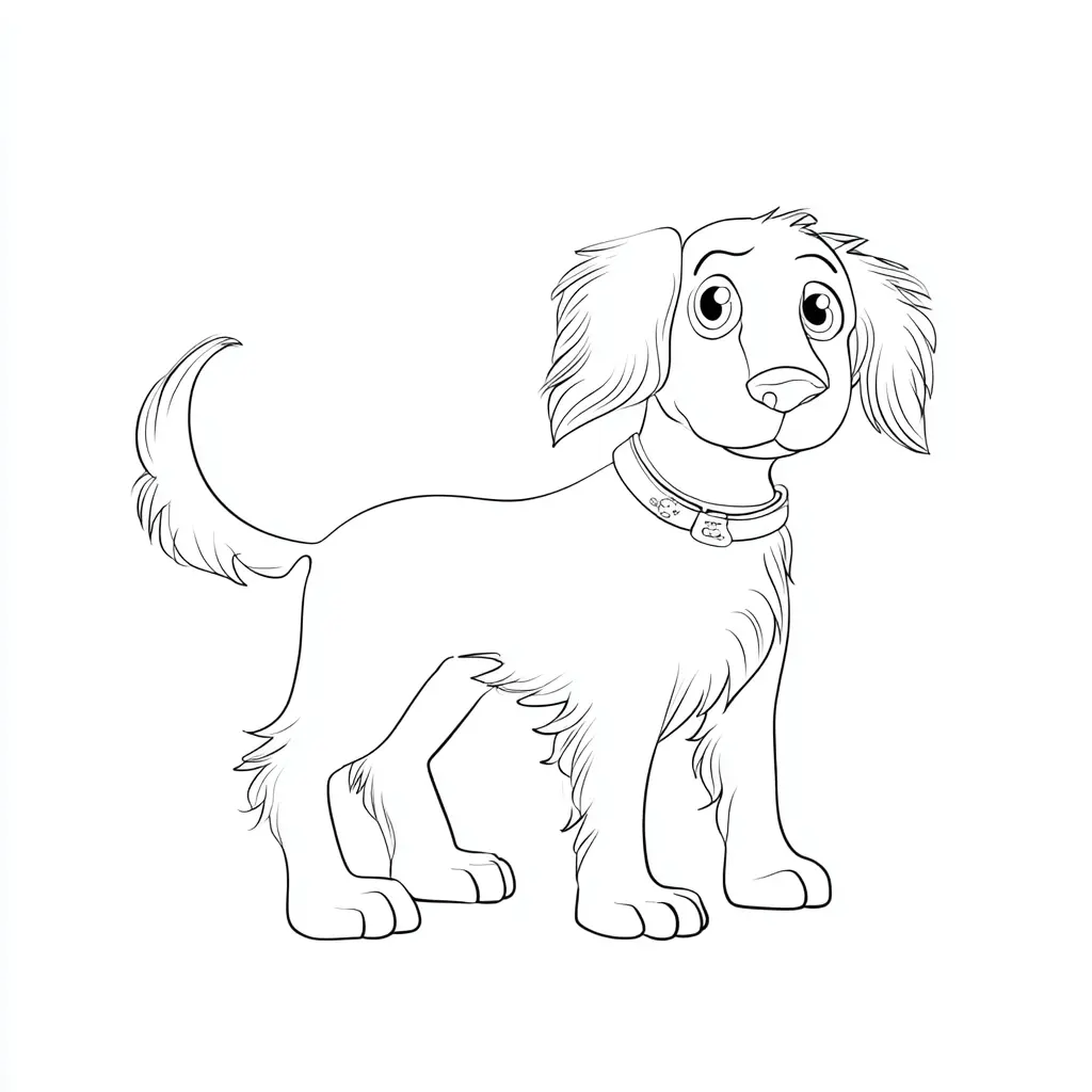 Dibujo de golden retriever estilo infantil para colorear Dibujo de golden retriever estilo infantil para colorear