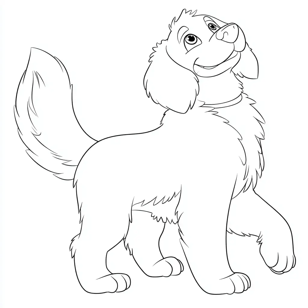 Dibujo de pose simpático de golden retriever para colorear Dibujo de pose simpático de golden retriever para colorear