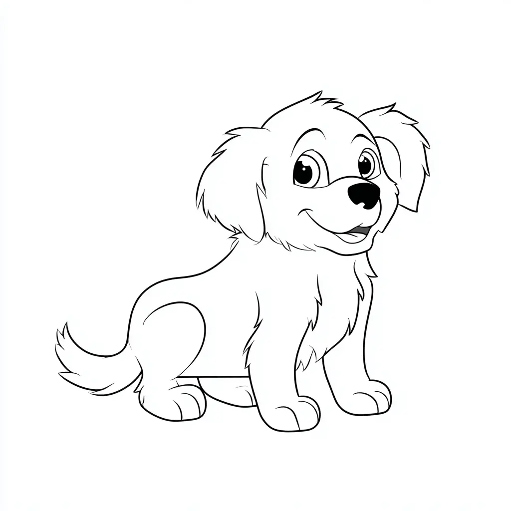 Dibujo de lindo golden retriever kawaii para colorear Dibujo de lindo golden retriever kawaii para colorear