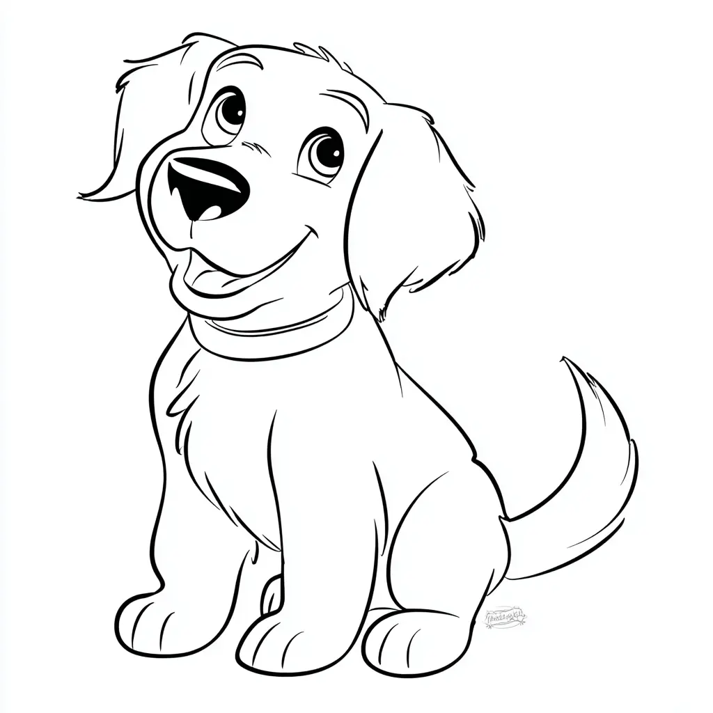 Dibujo de golden retriever de dibujo alegre para colorear Dibujo de golden retriever de dibujo alegre para colorear