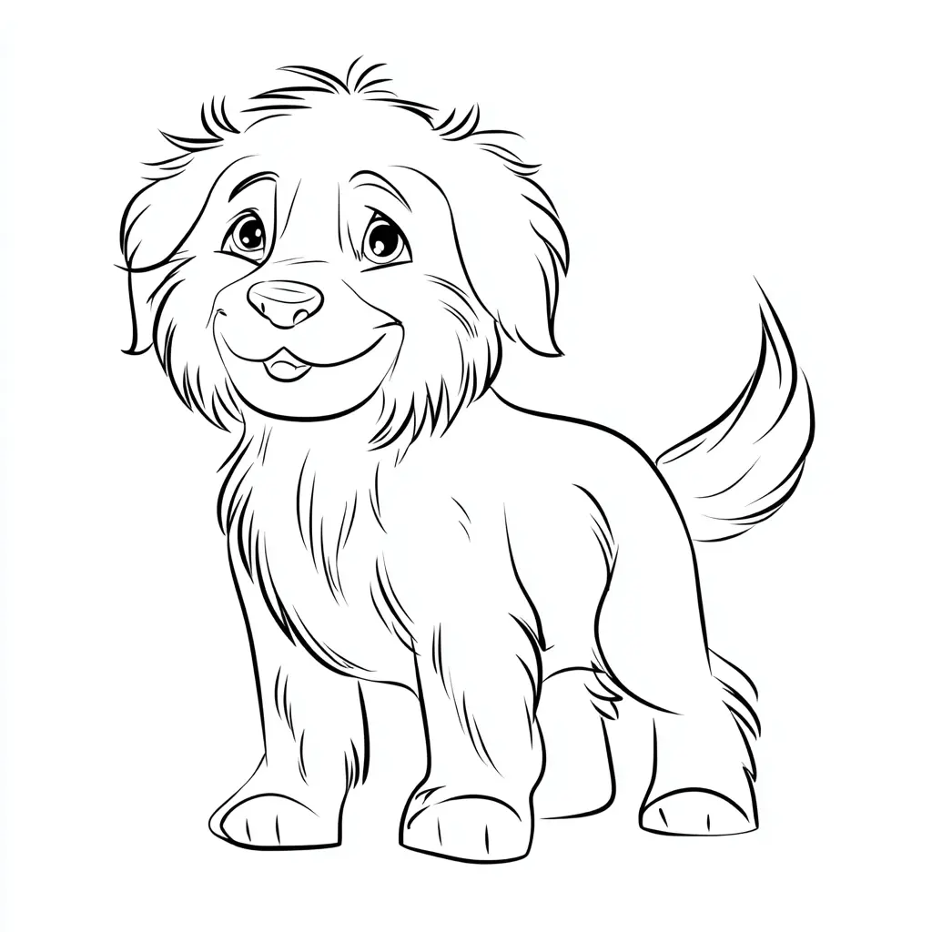 Dibujo de golden retriever de trazo grueso para colorear Dibujo de golden retriever de trazo grueso para colorear