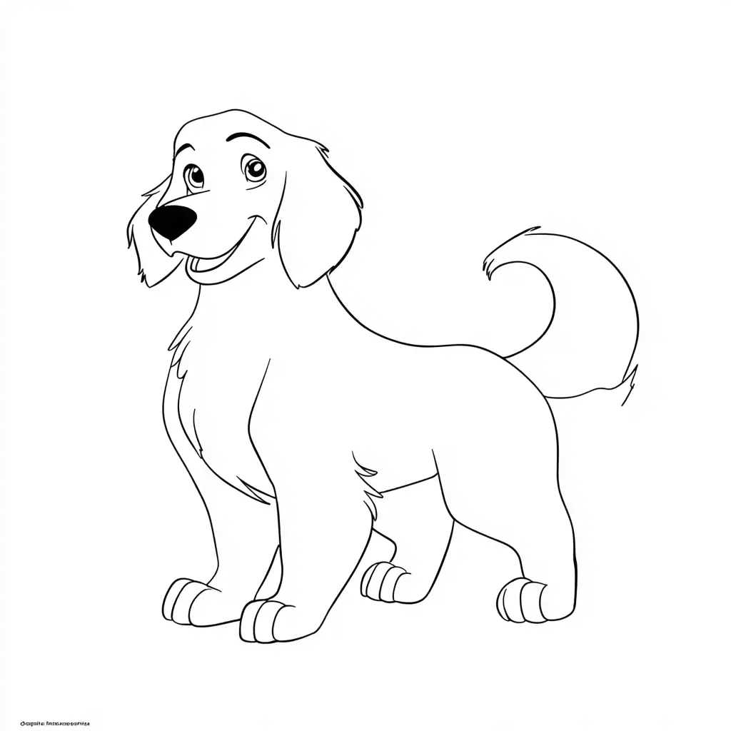 Dibujo de golden retriever cartoon sonriente para colorear Dibujo de golden retriever cartoon sonriente para colorear