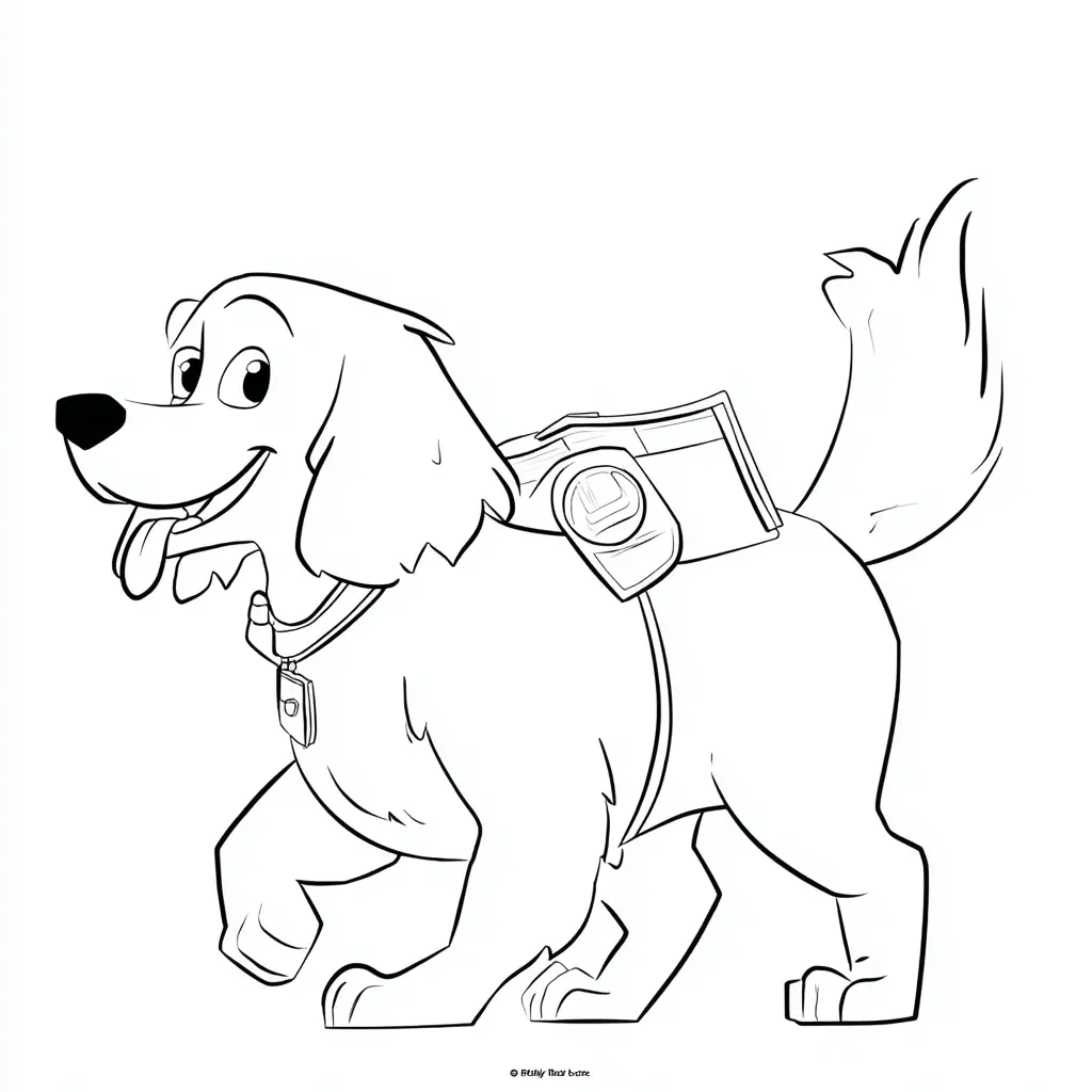 Dibujo de caricatura simpática de golden retriever para colorear Dibujo de caricatura simpática de golden retriever para colorear