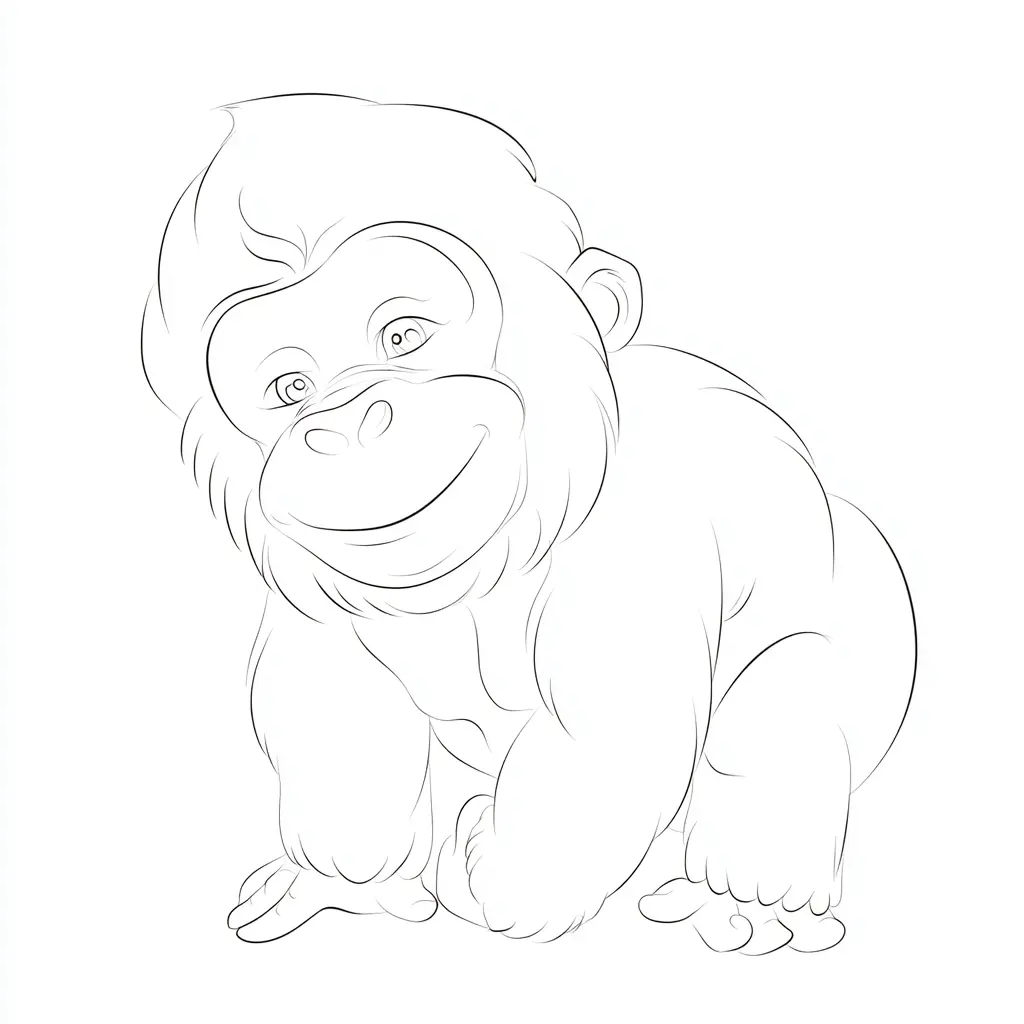 Dibujo de boceto de gorila para colorear Dibujo de boceto de gorila para colorear
