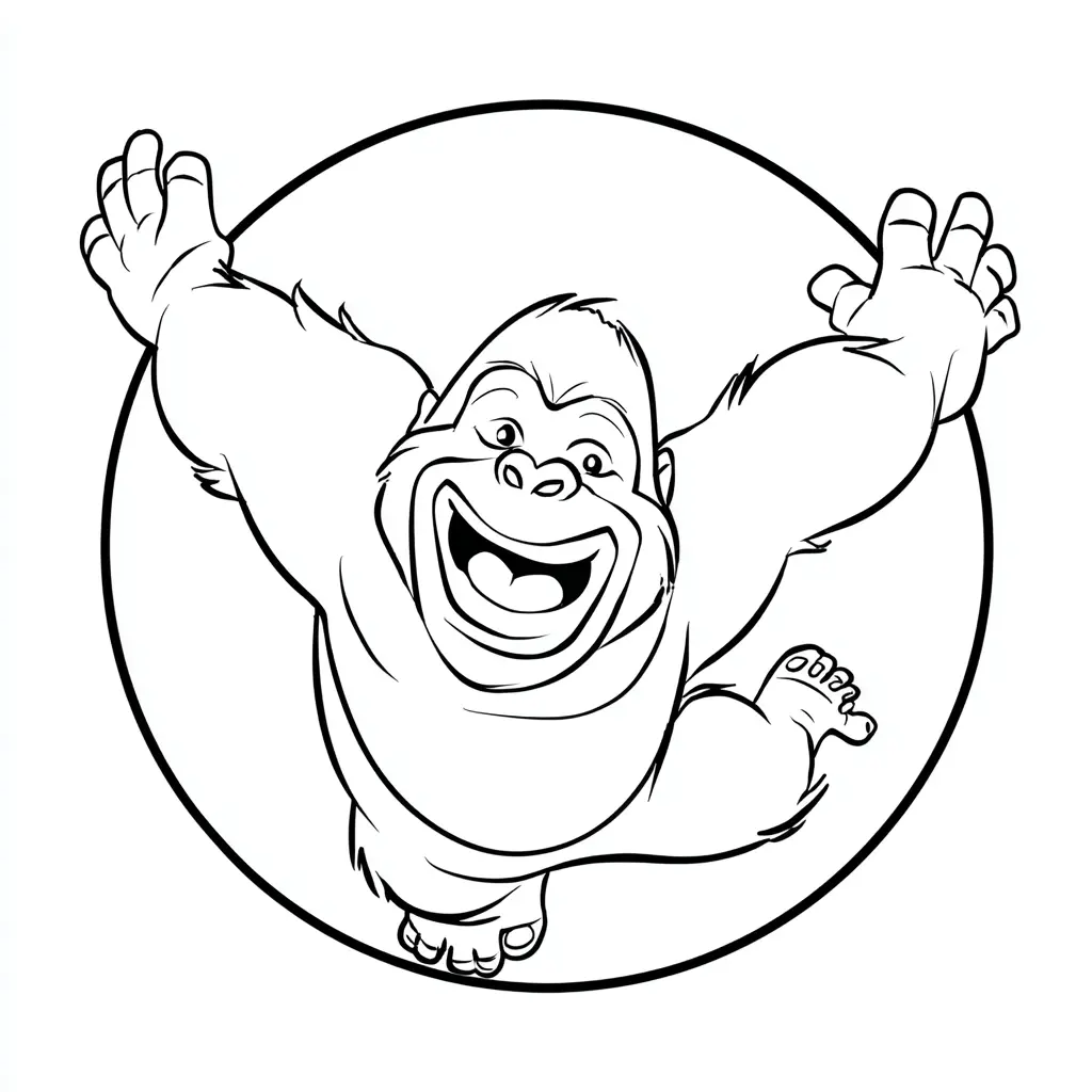 Dibujo de logotipo de gorila para colorear Dibujo de logotipo de gorila para colorear