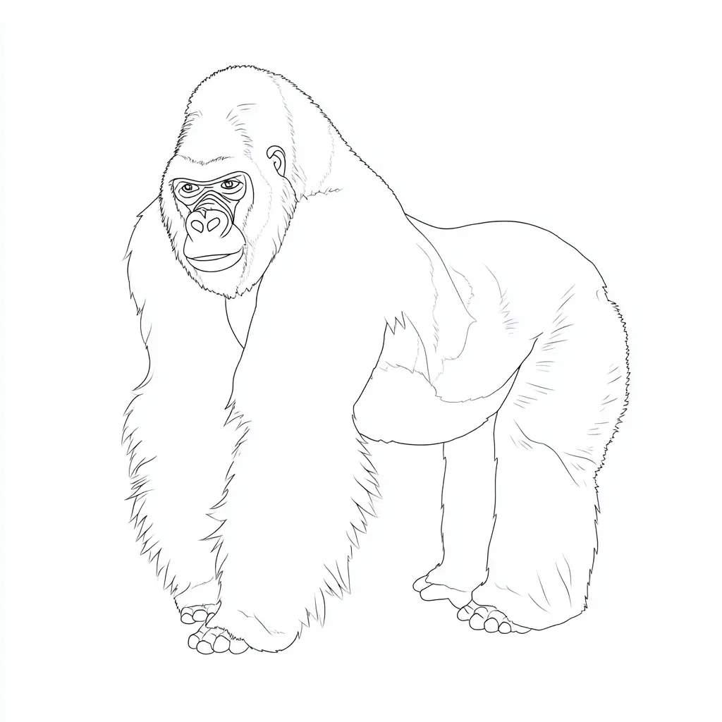 Dibujo de gorila caminando para colorear Dibujo de gorila caminando para colorear