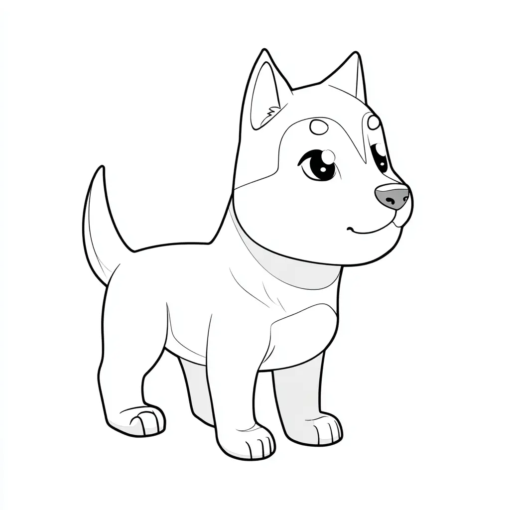 Dibujo de husky siberiano estilo anime para colorear Dibujo de husky siberiano estilo anime para colorear
