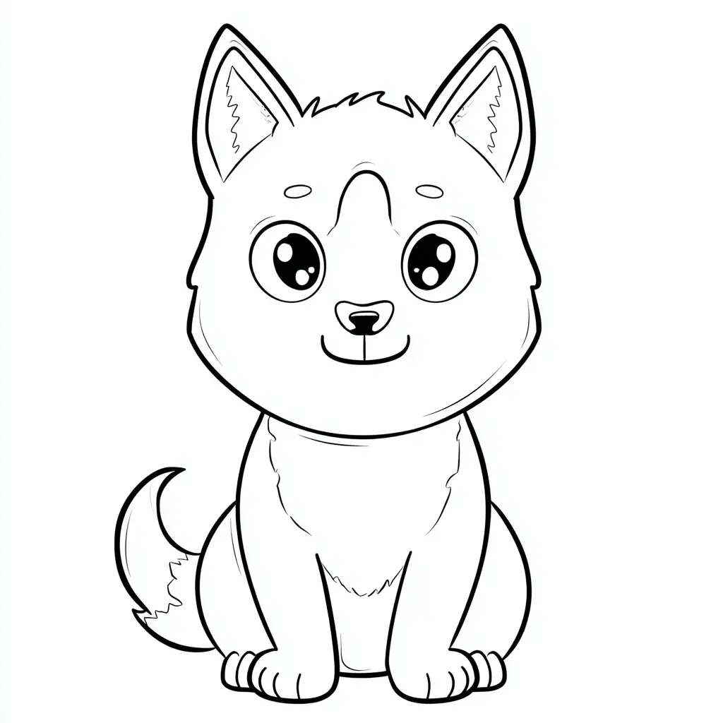 Dibujo de cachorro husky para niños para colorear Dibujo de cachorro husky para niños para colorear