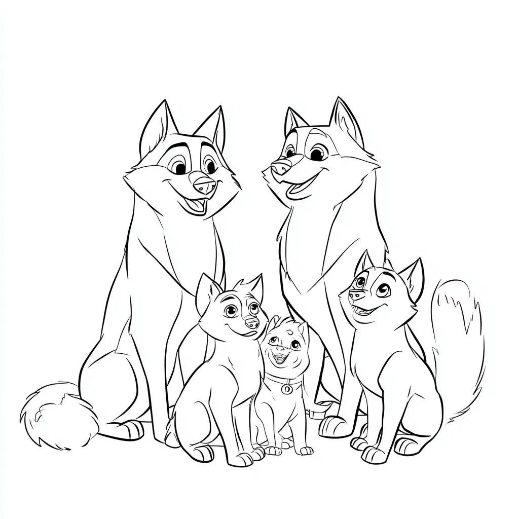 Dibujo de husky siberiano familia de dibujos para colorear Dibujo de husky siberiano familia de dibujos para colorear