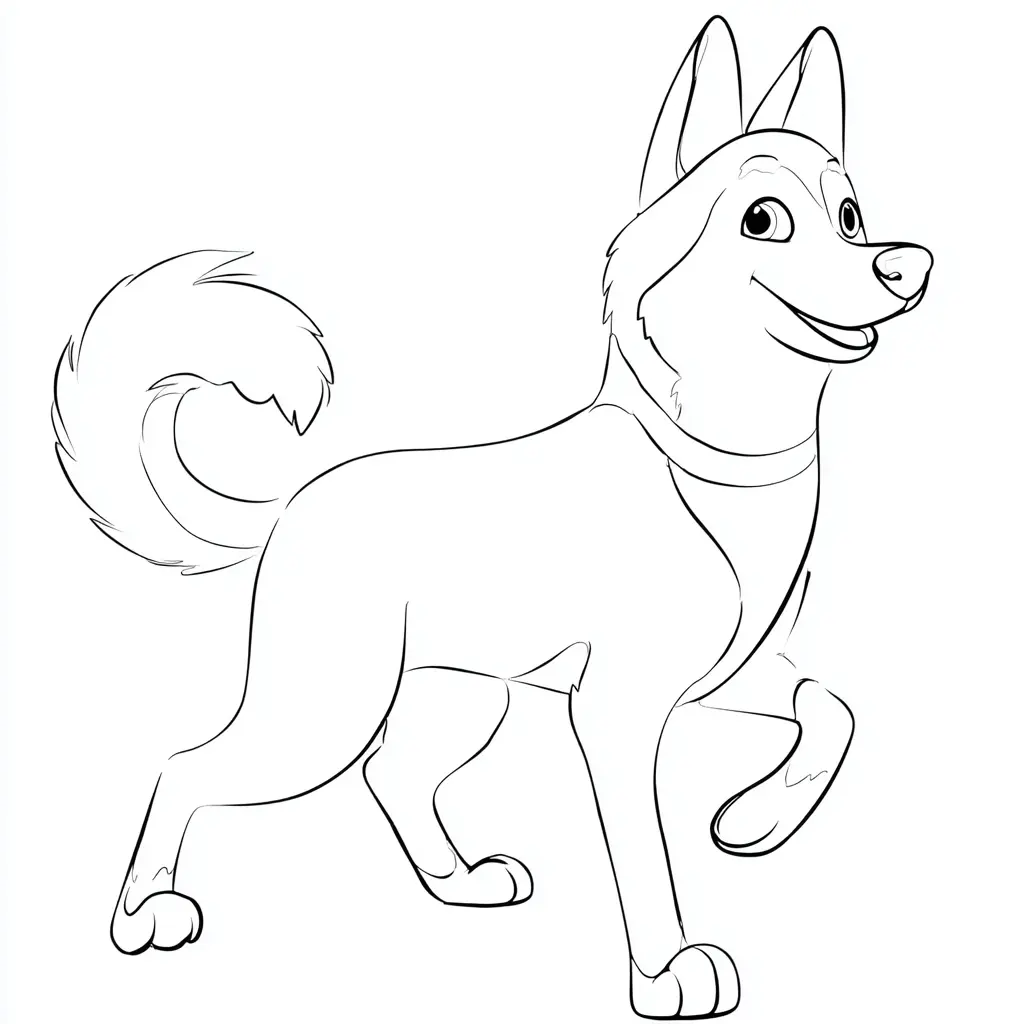 Dibujo de husky siberiano cartoon para colorear Dibujo de husky siberiano cartoon para colorear