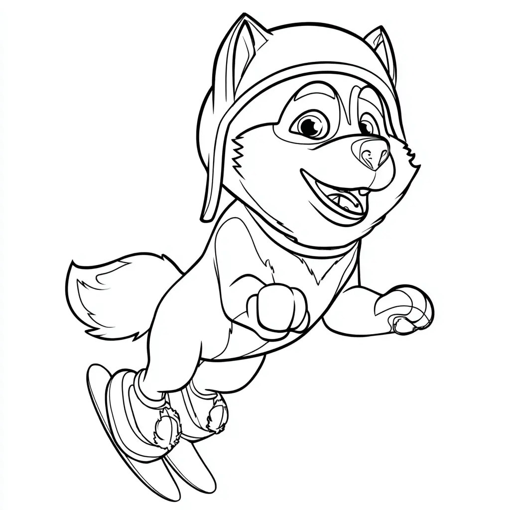 Dibujo de personaje animado de husky siberiano para colorear Dibujo de personaje animado de husky siberiano para colorear