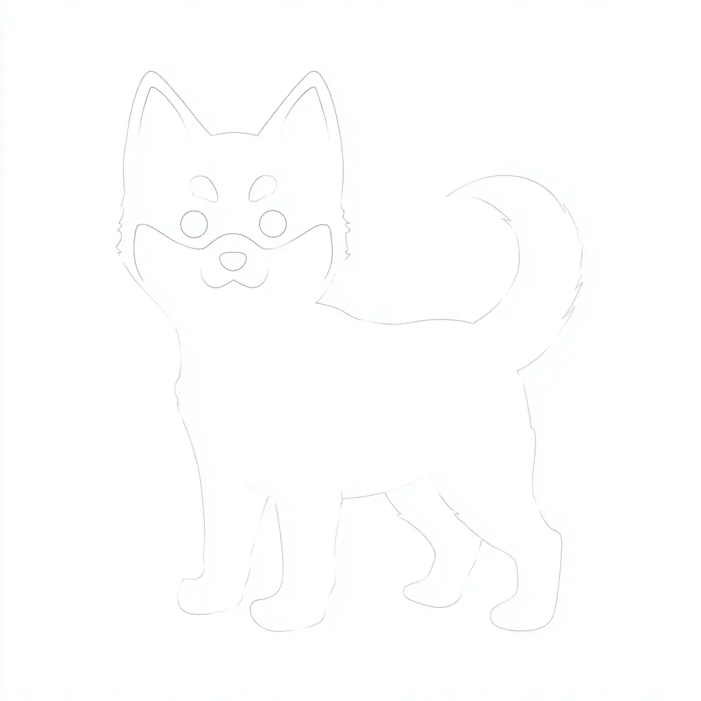Dibujo de contorno suave de husky siberiano para colorear Dibujo de contorno suave de husky siberiano para colorear