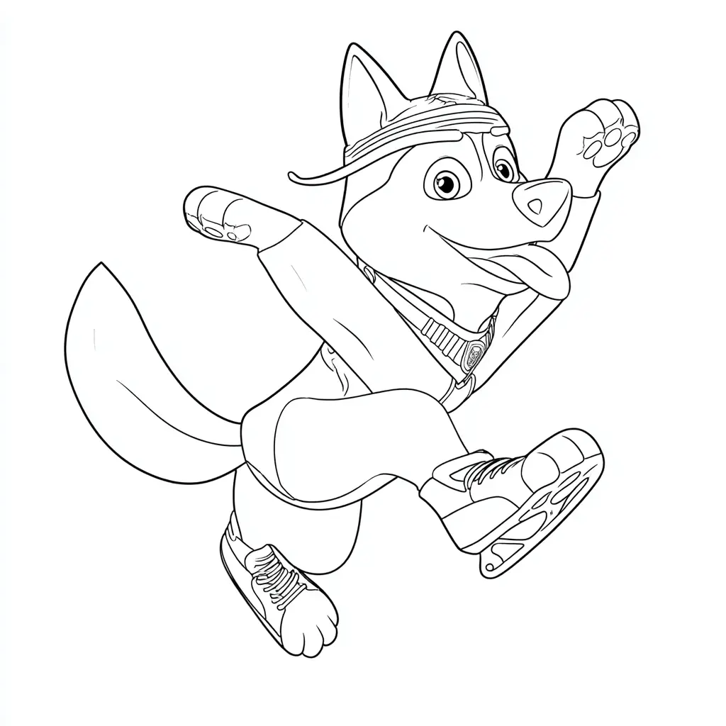 Dibujo de personaje cómico de husky siberiano para colorear Dibujo de personaje cómico de husky siberiano para colorear