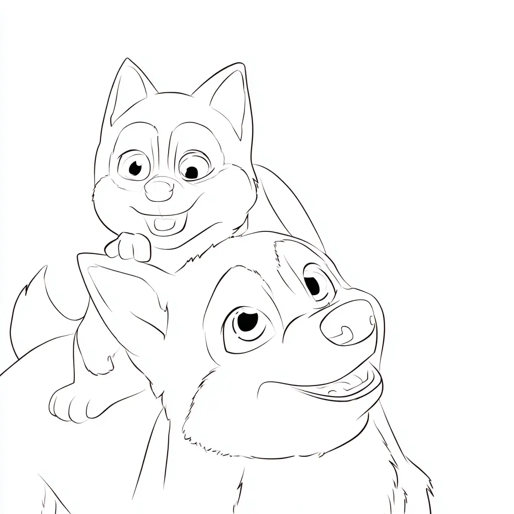 Dibujo de husky juguetón sobre mamá para colorear Dibujo de husky juguetón sobre mamá para colorear