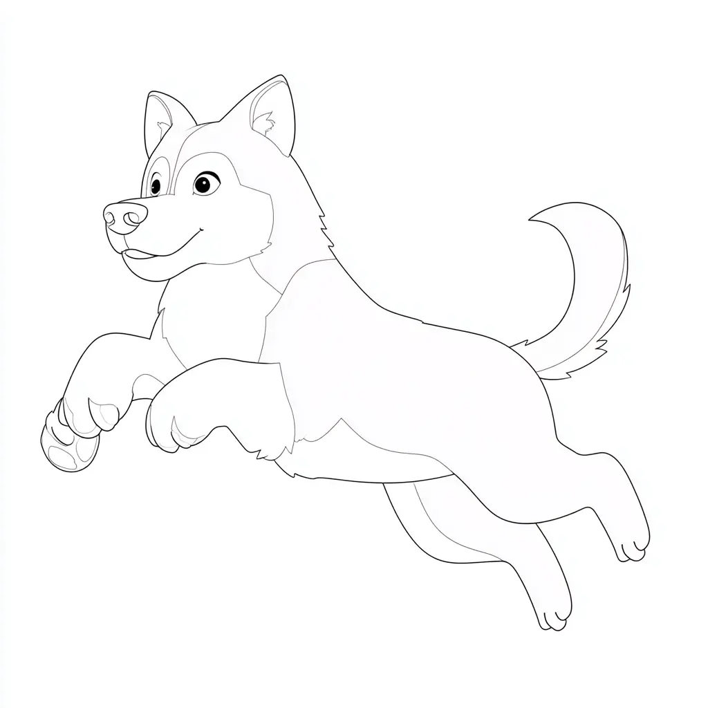 Dibujo de contorno detallado de husky siberiano para colorear Dibujo de contorno detallado de husky siberiano para colorear