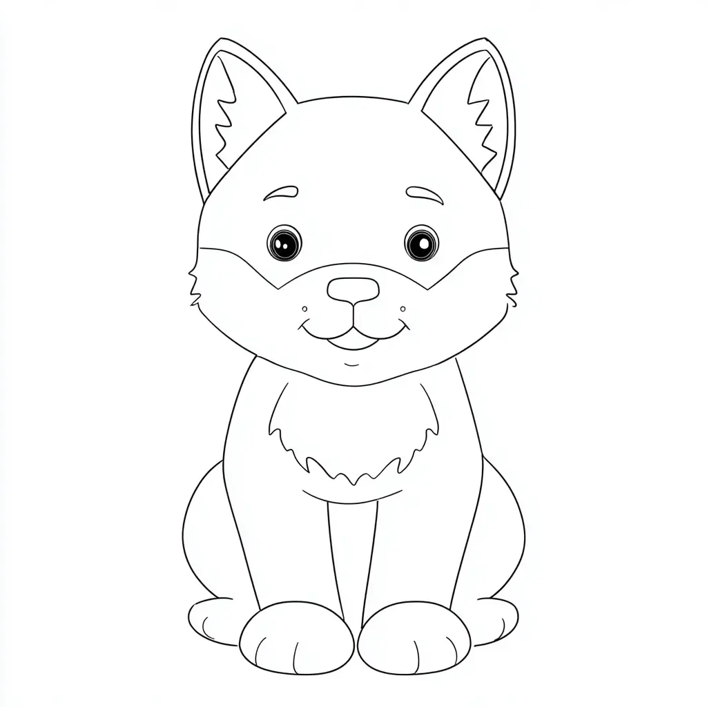 Dibujo de pose de husky siberiano infantil para colorear Dibujo de pose de husky siberiano infantil para colorear