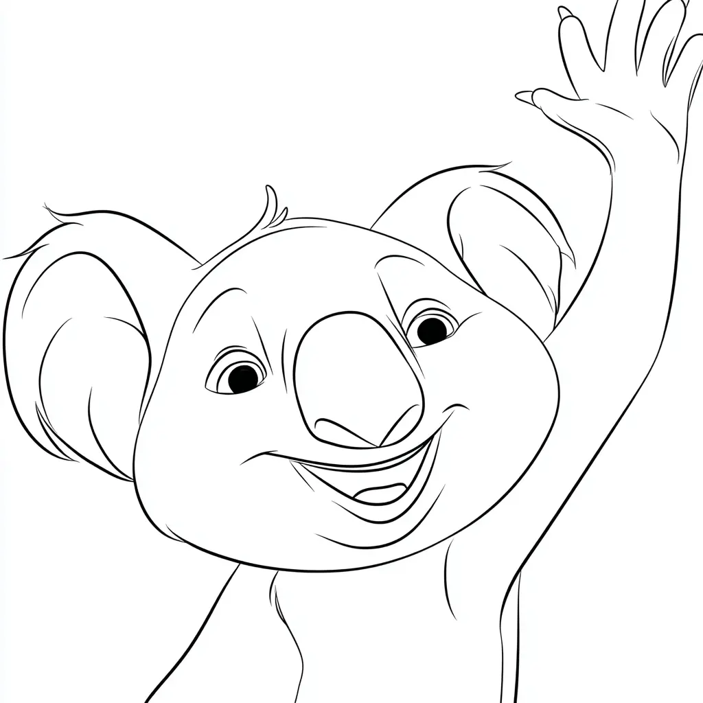 Dibujo de koala amigable para colorear