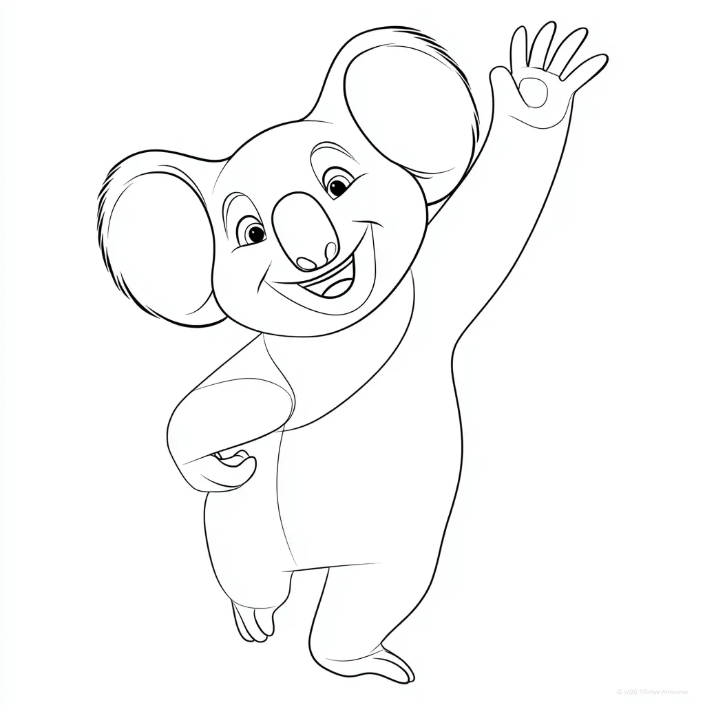 Dibujo de un koala simpático para colorear