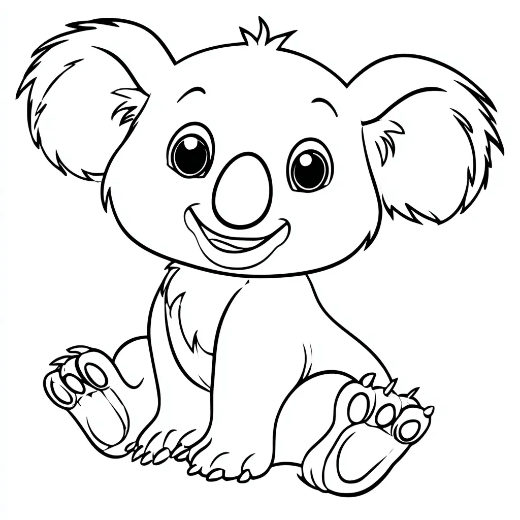 Dibujo de lindo koala cartoon para colorear