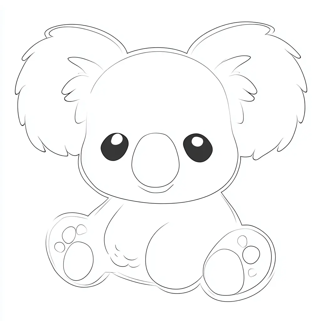 Dibujo de koala chibi para colorear