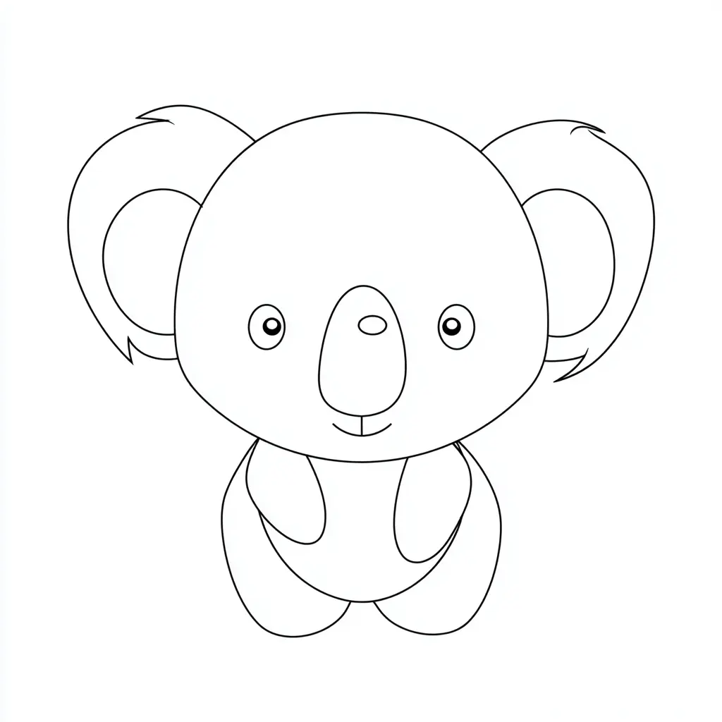 Dibujo de koala redondito para colorear