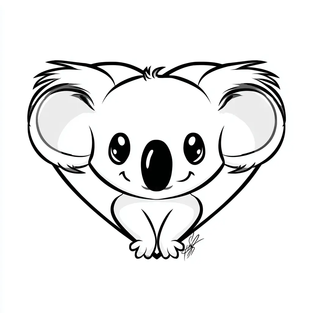 Dibujo de logo de koala para colorear