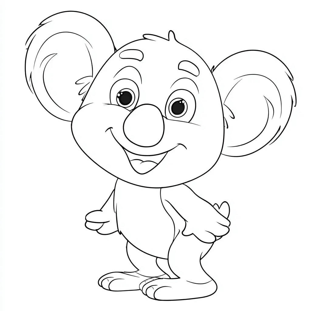 Dibuo de pequeño koala simpático para colorear