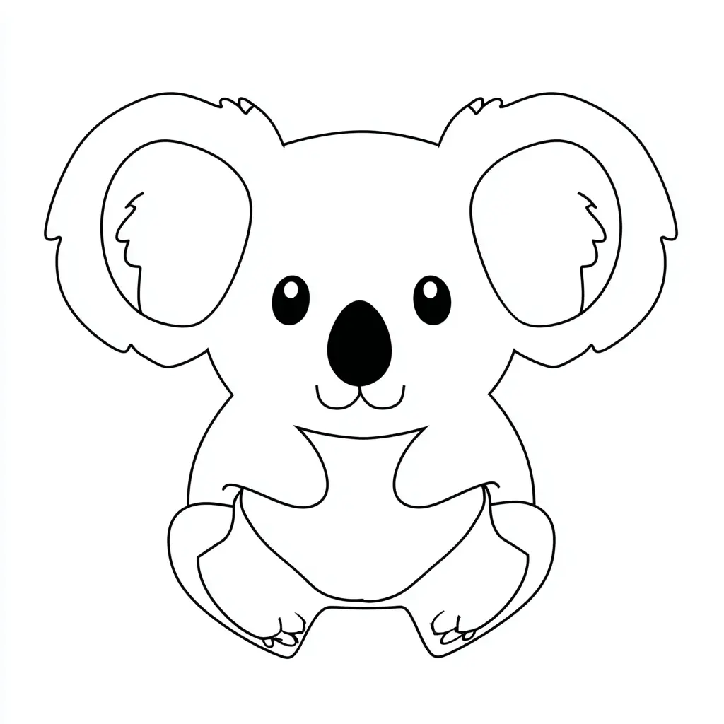 Dibujo de koala estilo logo para colorear
